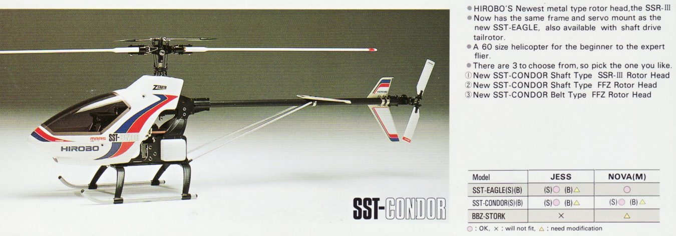 中古ラジコンエンジンヘリコプタ ヒロボー SST-eagle2（○HIROBO